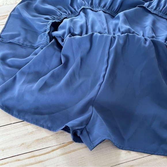 Amanda Uprichard Revolve Charleigh Romper Long Sleeve in Oxford Blue Size XS - Picture 8 of 12